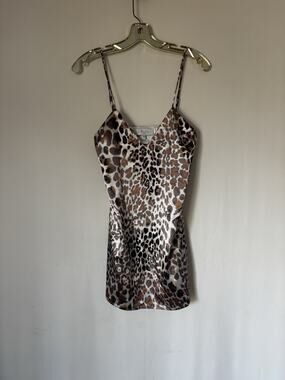L’ACADEMIE x REVOLVE The Bengal Slip Mini Dress XS Animal Print Brown